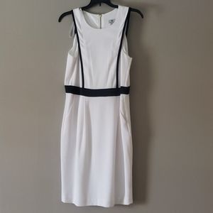 White dress with black trim